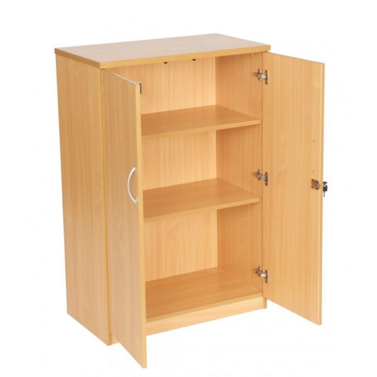 Beech Double Door Storage Cupboard (1200mm) The Office Furniture Company